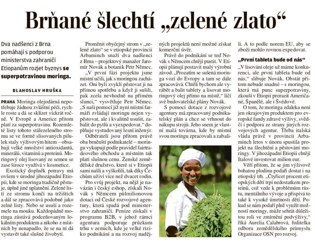 LIDOVÉ NOVINY MORINGA